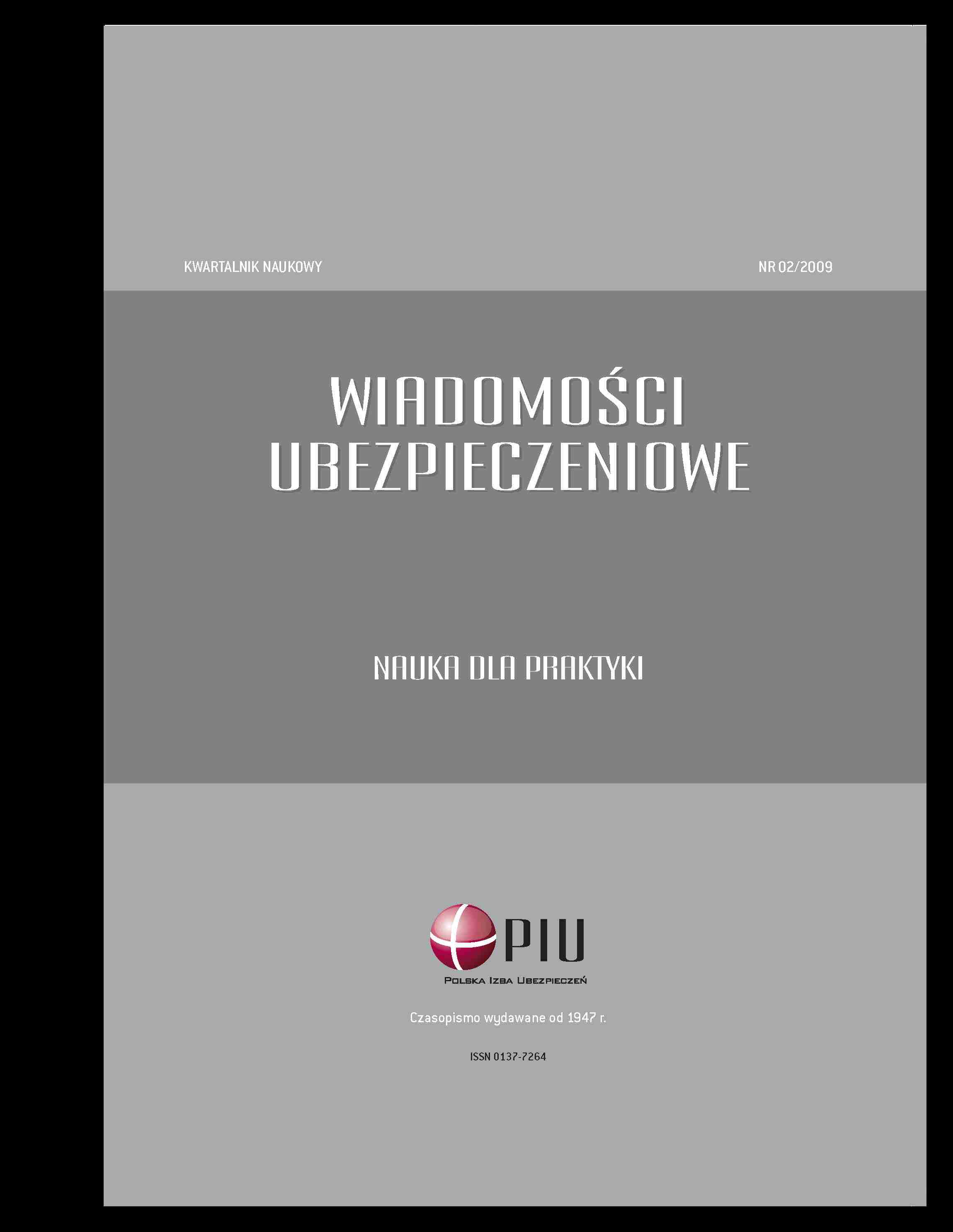 Okładka: Wiadomości Ubezpieczeniowe